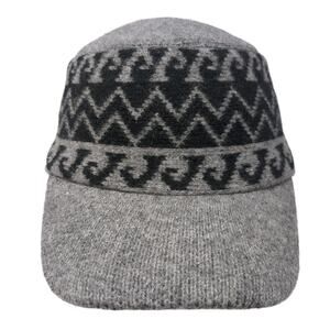 Scala Fitted Hat Gray One Size Geometric Stretch Wool Blend Outdoor
